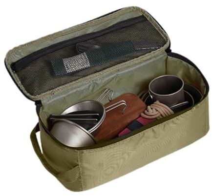 Camp Utensilien Organizer Bestecktasche - 31x13x12CM Tragbares Camping Kochgeschirr Aufbewahrungstasche, Für Löffel Gabel Essstäbchen, Wasserdichte Besteck Netztasche, Für Camping Wandern Grillen