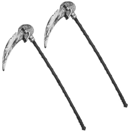 LIGIGWASH 2 Piezas Grim Reaper Scythe Prop Detachable Adjustable Plastic Blade For Adults Halloween Cosplay Performance Party Accessory