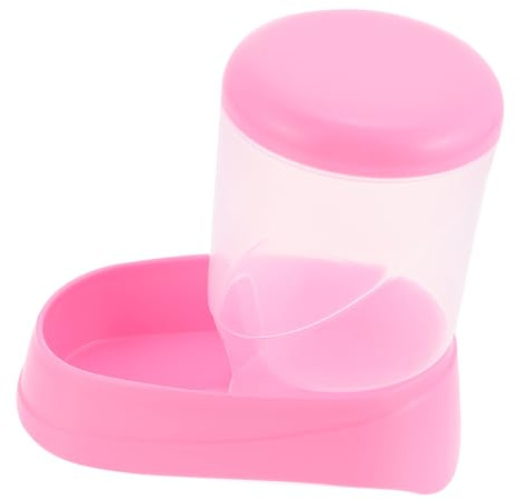BESTonZON Automatic Hamster Food Dispenser and Guinea Pig Feeder, Anti-tip Small Pet Feeding Bowl, Pink, Suitable for Hedgehogs and Small Animals in Cage or Hutch