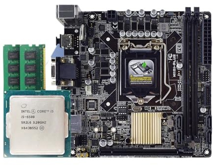 Placa Base H110I-PLUS con CPU i5 6500 y 2X DDR4-8G LGA 1151 Utiliza chipset H110 Compatible con i5-7400, i7-7700 ITX(Motherboard+CPU)