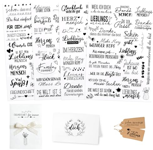 Deutsche Sprüchen Hochzeit Sticker Gästebuch,8 Blätter Transparent PET Hochzeitssticker 214 Motive Elegante Schwarz Sticker Hochzeit Aufkleber Love für DIY Hochzeitsalbum Liebesbrief Handwerk Wedding