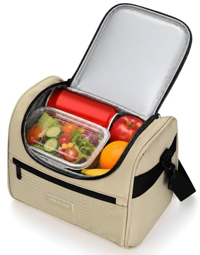 AiQInu Bolsa Termica Porta Alimentos 8.5L, Bolso Comida Trabajo Hombre y Mujer, Bolsa Porta Alimentos con Correa Ajustable, Aislamiento 3 Capas, Portátil Lunch Bag para Trabajo, Escuela, Picnic