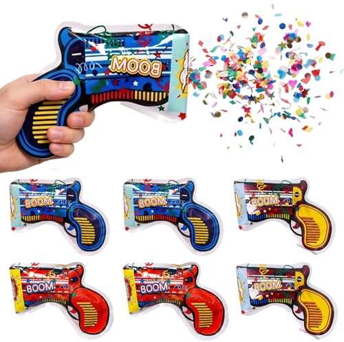 Confetti Cannons and Party Poppers Set of 20, Colourful Bursts for Wedding Exits and Birthday Celebrations, Random Colours Measuring 18 by 12 cm
