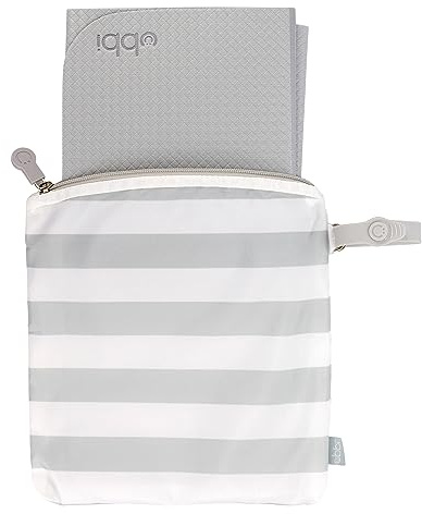 Ubbi On-the-Go Changing Mat with Carrying Bag, Soft and Comfortable Diaper Bag Accessory Must Have for Newborns, Easy to Clean, Portable Changing Pad, Gray