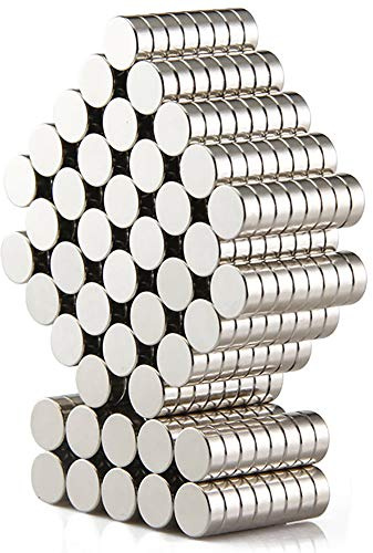 DIYMAG 300 PCS Small Refrigerator Premium Brushed Nickel Fridge, Office Magnets, 6x2 mm