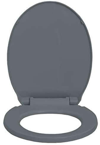 Festnight Toilettensitz mit Absenkautomatik Grau Oval WC Sitz Deckel Klodeckel Klositz Klobrille Toilettendeckel