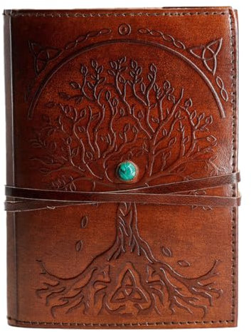 Komal’s Passion Leather Leder Journal Nachfüllbares Papier Papier des Lebens Handgemachtes Tagebuch/Notizbuch Tagebuch/Gebundener täglicher Notizblock für Männer & Frauen (8 X 6)