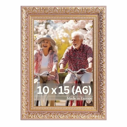 Victor cornice portafoto “Rubens” oro rosé 10x15 cm – profilo: 30 x 20 mm – stile barocco antico – vetro vero – decorazione per la casa