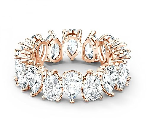 Swarovski Vittore Ring, vergoldet mit Weißgold, Birne, Einheitsgröße, Metall, Kein Edelstein