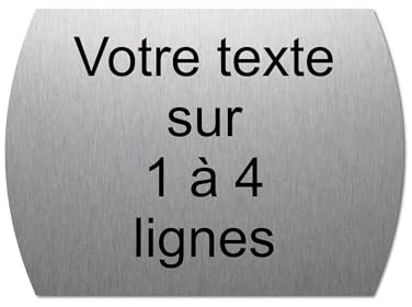 Plaque gravée personnalisée 1 à 4 lignes 19,5x14cm autocollante Alu Brossé