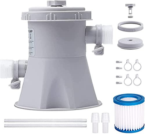 GJXJY Pompe con Filtro per Piscina Fuori Terra - Pompa con Filtro A Cartuccia Trasparente per Piscine Gonfiabili Pompa con Portata della Pompa da 300 GPH Pompa Filtro per Piscina