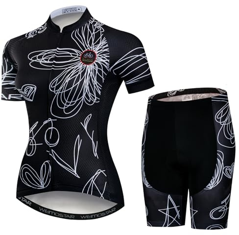 Hotlion Cykeltröja för kvinnor set gel vadderade hängselbyxor cykelkläder sommar cykelkläder kostym CD55, Bcd5755, XXL