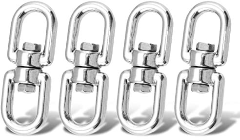 9Tong Edelstahlwirbel Augenring Stahl Hängende Wirbel Ösenhaken Doppelseitiges Drehgelenk Ösenhaken-Anschluss 6mm 150kg 4Stück