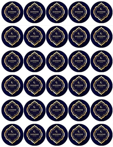 Ronnies-Bakery-Company 30 Ramadan Mubarak Cupcake Toppers Edible Wafer Paper Fairy Cake Toppers Birthday Cakes