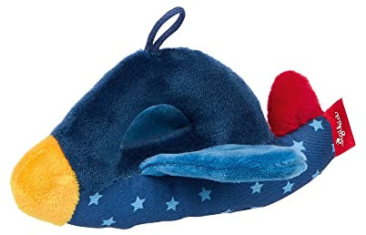 Sigikid Greifling Flugzeug, RedStars Babyspielzeug mit Knisterfolie und Rassel: greifen, entdecken, spielen, für Babys ab Geburt, Art.-Nr. 42876, blau, 14x9x4 cm