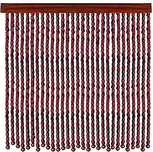 Hölzern Perlenvorhang Türvorhang,Insektenschutz Türvorhang Fliegenschutz Dekovorhang,Raumteiler Fadenvorhang,für Wohnzimmer Wandschrank Schlafzimmer Balkontür,mit Zubehör (120x220cm(120 Stränge))