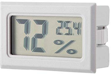 Samnuerly Thermometer Super Mini Pocket Electronic Thermo-Hygrometer Thermo-Hygrometer Probe Tortoise Lizard Chameleon Reptile Black and White Indoor (B)