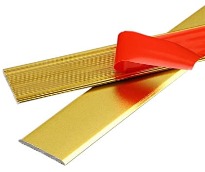 2,6M Metallisch Spiegelartig Zierleisten Selbstklebend Bordüre Tapete Zierleisten Sparpaket, Kronenformen, Deckenleiste, Schälen und Aufkleben (Color : Light Gold, Size : Width 2cm/0.78inch)