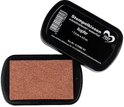 Ideen mit Herz Stempelkissen | Schnelltrocknend | Wasserfest | 7,5 cm x 4,3 cm (Kupfer)