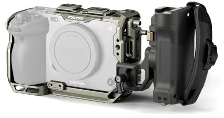 Tilta Camera Cage Compatible with Sony FX3/FX30 V2 | NATO Rail Top Plate Hot Shoe 1/4 - 20 & 3/8 - 16 | Thumbscrew Design | Left Side Handle | TA-T16-B-TG (Grey