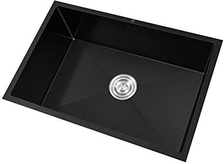 PhIree Nano-Waschbecken, Einzeltank, Schwarzes Einbauwaschbecken, Waschbecken Aus Edelstahl 304, Verdicktes Handgefertigtes Waschbecken, Waschbecken In Mehreren Größen, Waschbecken Mit Großer Kapazi