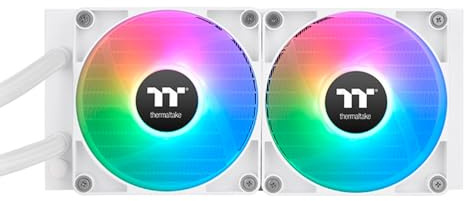 Thermaltake TH240 V2 Ultra ARGB Sync AIO Wasserkühlung 240mm – 2.1 LCD 480x480, 2x CT120 ARGB White PWM, TT RGB Plus 2.0, Intel LGA1700 & AMD AM5/AM4, Weiß