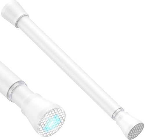 Zipglo 1 Stück Kleiner Gardinenstange ohne Bohren 41-67cm Teleskopstange Vorhangstange Duschvorhangstange Spannstange Verstellbare für Bücherregal Diy Projekte, Küche, Schrank Weiß