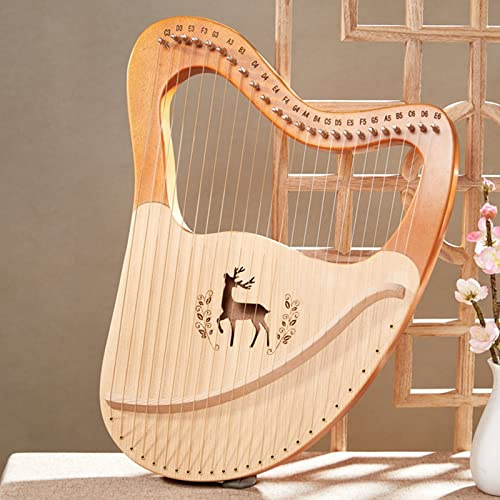 GaRcan Leierharfe, 32 Saiten, Saiteninstrument aus Mahagoniholz, mit Eva-Tragetasche, Stimmschlüssel, Ersatzsaite, englische Bedienungsanleitung, für Musikliebhaber und Anfänger