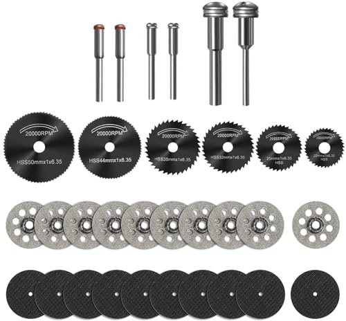 Leogony Cutting Wheels for Dremel Rotary Tool, Mini High Speed Cutting Discs Accessories with 1/8 Shank for Wood Glass Plastic Stone Metal
