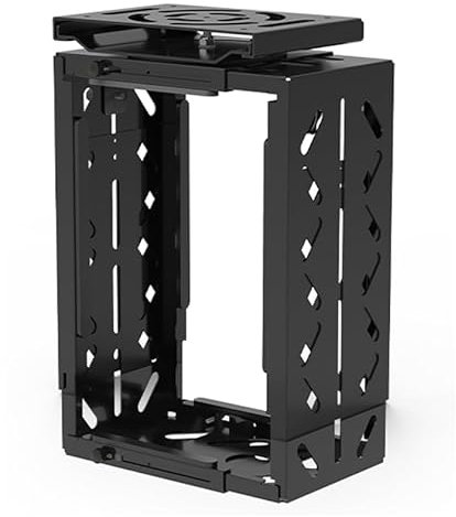 Soporte CPU Bajo Mesa,Soporte de Mesa para PC,180°giratorio,Ajustables,Adecuado para la mayoría de las cajas de la computadora,la capacidad de carga máxima es de 15 kg,Negro/Blanco,2 tamaños
