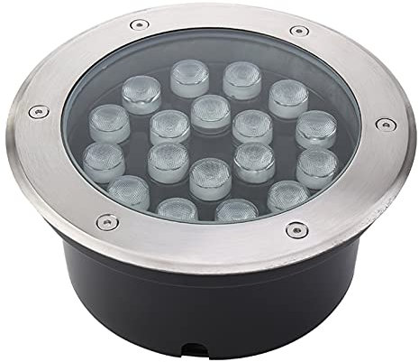 Faretti calpestabili per esterno IP68 impermeabile faretto incasso a terra 110-230V Ad alta potenza luci incasso pavimento esterno Acciaio inossidabile pieno 8 colori, 8 potenza(Colore:Bianco caldo 30