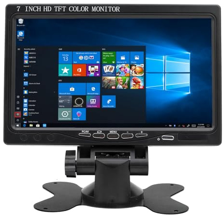 7 HDMI Monitor Small 1024*600 Resolution 1080P Portable IPS Monitor with Built-in Speakers HDMI VGA AV Input for Raspberry Pi PC Gaming Surveillance Camera