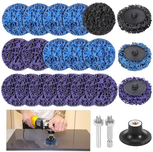 20 Stück CSD Scheibe Bohrmaschine, 50mm Radnabenschleifer, Dauerhaft Schleifscheiben mit 2 Schaft, Siliziumkarbid Schleifscheiben für Winkelschleifer, CSD Scheibe zum Metall Stahl Schleifen Polieren