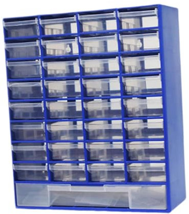 Folpus Cassetto portaoggetti per Armadio, organizzazione Garage con Contenitore divisorio, Cassetta degli Attrezzi per ferramenta, Viti, bulloni, Perline per, Blu