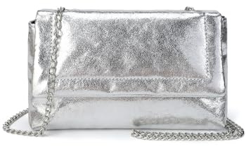 Gladdon Small Clutch Bag for Women with Detachable Chain Strap Soft Shiny Leather Cross Body Shoulder Handbag for Party Daily Use