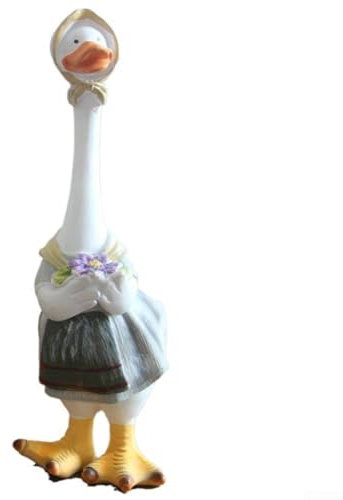 Wetterbeständige Enten-Ornamente aus Kunstharz für Gartendekoration, verleihen Ihrem Außenbereich Charme (C)