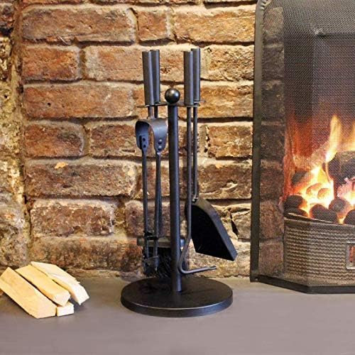U&B Heavy Duty Fireplace Companion Set Brush Shovel Tongs Poker Full Set for Fireplace Steel Accessories Fireside Accessories New
