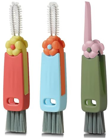 3 in 1 Multifunktionale Reinigungsbürste, Spaltreinigungsbürste, Wasserflaschen-Reinigungsbürste, Tassendeckel-Reinigungsbürste, Flaschenbürste zur Reinigung von Wasserflaschen, Reinigungswerkzeu