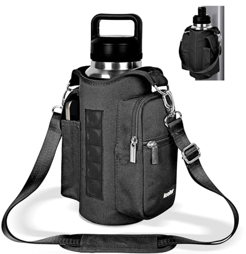 icolor Magnetic Gym Bag Magnetische Wasserflasche Tasche Gym Magnetischer Tasche mit Handyfächern Magnetische Flaschenhalter Träger Sport Fitnessstudio Magnetischer Turnbeutel