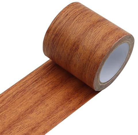 5M Woodgrain Patterned Duct Tape Wood Grain Tape Wood Effect Floor Repair Tape for Furniture Door Craft Covering Furniture Door Scratches