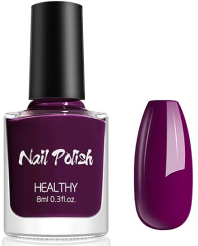 Purple Nail Polish, Quick Long Lasting Dry, Breathable Mauve Nail Polish, Dark Purple Spring Summer Lavender Violets Nail Varnish, No UV Needed DIY Nail Art Manicure for Women