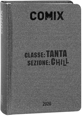 COMIX - Diario Mini Giornaliero 16 Mesi, Diario Scuola 2025-2026, con Copertina Rigida, Ideale per la Scuola Media e Superiore, 11x15.3h cm, Charcoal