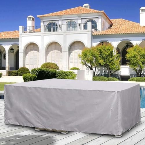 UUPAUO Winterfest Abdeckplane Gartenmöbel 220x210x75cm /LxBxH Abdeckhaube für Gartentisch SchutzhüLle, 420D Oxford Rechteckig Schutzhülle für Loungemöbel Terrassenmöbel Möbbelsets Abdeckung