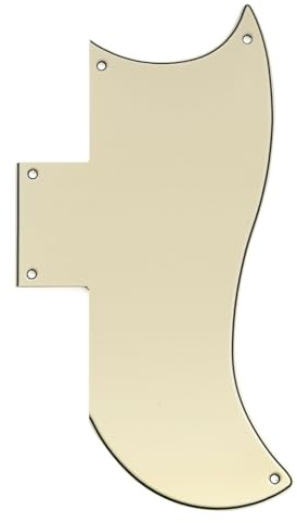 Musiclily Pro 5 Löcher Half Face Gitarren Schlagbrett Pickguard für EPI China Made SG Standard 61 E-Gitarre, 3-lagig Creme