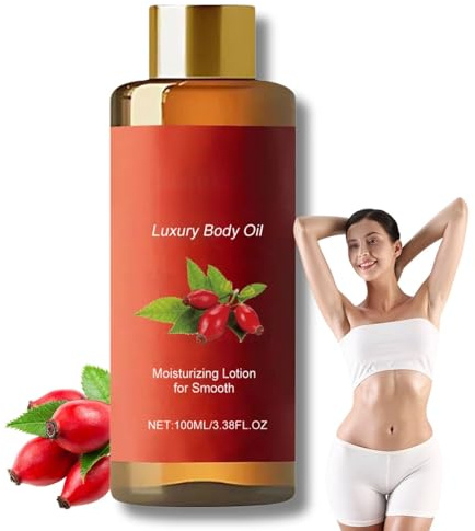 Skin Tightening BodyOil with Rosehip & Castor Oil - Glow Remedy Oil for Body Firming, Intense Moisture | Magic Body Oil for Dry Skin, Anti-Sagging Care | Body-Oil for Daily Nourishment - 1PC