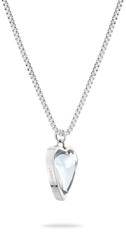 LIEBESKIND BERLIN Damen Schmuck mit Herz - Funkelnde Kette, Armband und Ohrringe mit Glasherz aus Edelstahl in Silber, Gold & Roségold - zeitlos, modern und alltagstauglich - Geschenkidee