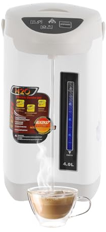 Thermopot 4 Liter, Edelstahl Heißwasserspender, Wasserkocher Anti-Trockenbrenner-Funktion, Wasserspender Dispender, 750W Thermoskanne, Drei Auslassmodi (Weiß)