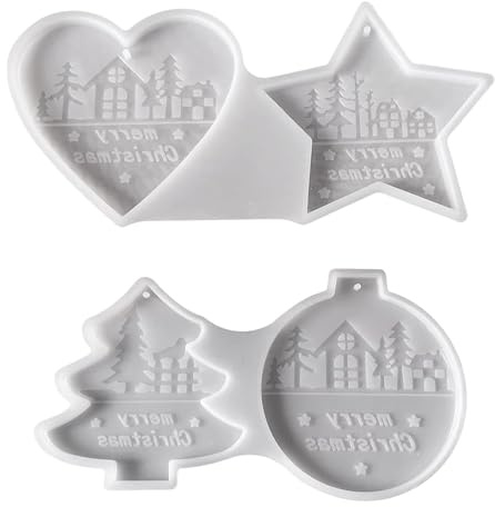in resina per ornamenti natalizi, ciondoli a forma di cuore, riutilizzabili, per gesso, fondente, argilla, cemento, cucina, camini, bar, vacanze, Halloween, compleanni, Capodanno