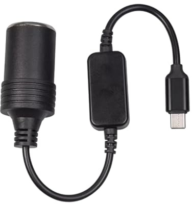 USB C Stecker auf 12V Auto Zigarettenanzünder Buchse Adapter, USB C Zigarettenanzünder Adapter für GPS, Dashcam, Ladegerät, 35CM