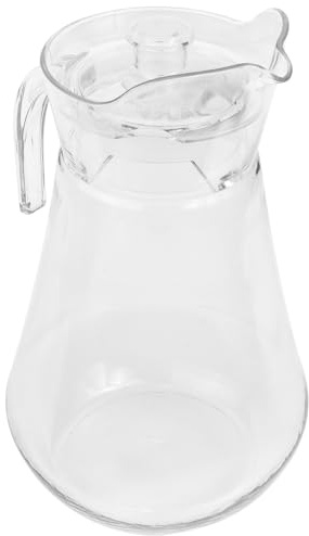 Tofficu PC Acrylic Cold Water Pitcher 2.2l Chilled Water Carafe with Lid Sturdy High Temperature Resistant Plastic Juice and Tea Pitcher for Home and Bar Use